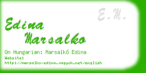 edina marsalko business card